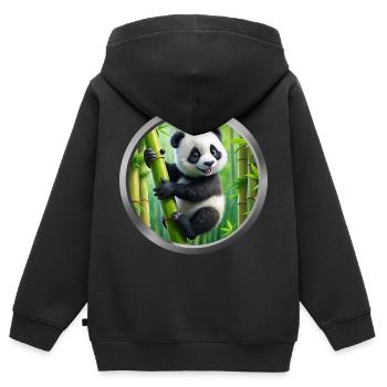 Baby Panda Animal - Kids Premium Organic Zip-up Hoodie - black - Back - AI Model Kid Male (0cm)