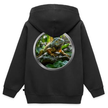 Iguana Animal - 2 - Kids Premium Organic Zip-up Hoodie - black - Back - AI Model Kid Male (0cm)