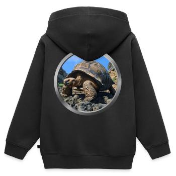Tortoise Animal - Kids Premium Organic Zip-up Hoodie - black - Back - AI Model Kid Male (0cm)