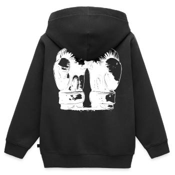 Boxhandschuhe - Kinder Premium Organic Zip Hoodie - Schwarz - Hinten - AI Model Kid Male (0cm)
