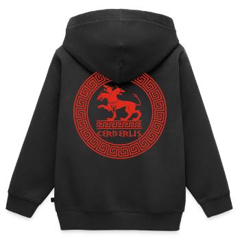 Der Wächter der Unterwelt - Kinder Premium Organic Zip Hoodie - Schwarz - Hinten - AI Model Kid Male (0cm)