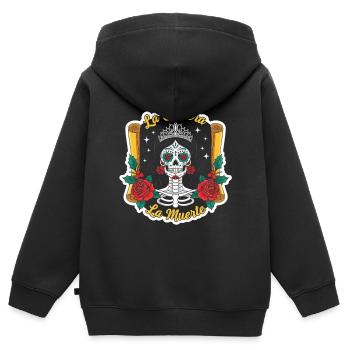 Day of Dead Sugar Skull Süß Geschenk Weihnachten - Kinder Premium Organic Zip Hoodie - Schwarz - Hinten - AI Model Kid Male (0cm)