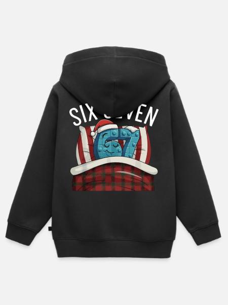 67 Six Seven Pyjama italiensk meme-nattskjorte - Hettegenser Premium med glidelås barn økologisk - svart