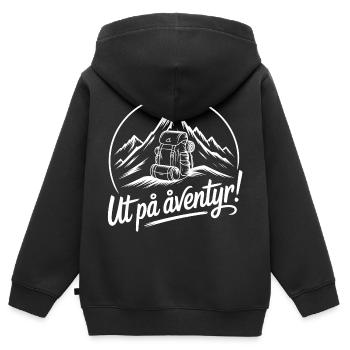 Randonnée d’aventure en sac à dos - Sweat Premium à capuche zippé enfant bio - noir - Dos - AI Model Kid Male (0cm)
