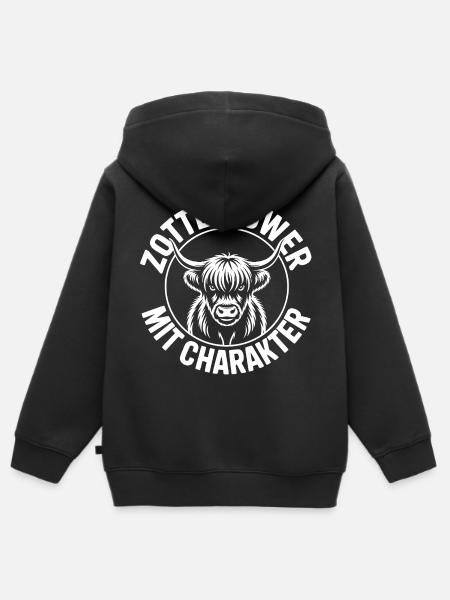 Zottelpower Highlands - Kinder Premium Organic Zip Hoodie - Schwarz