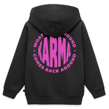 karma - Sweat Premium à capuche zippé enfant bio - noir - Dos - AI Model Kid Male (0cm)
