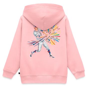 Colorful Baseball Batsman Pop Art - Kids Premium Organic Zip-up Hoodie - rose - Back - AI Model Kid Female (0cm)
