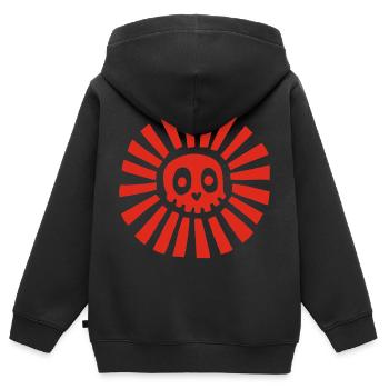 Red Sunny Skull - Kids Premium Organic Zip-up Hoodie - black - Back - AI Model Kid Male (0cm)