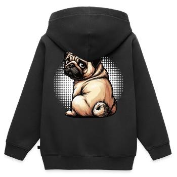 Carlin Carlin Propriétaire de carlin Amoureux du carlin Porte-carlin - Sweat Premium à capuche zippé enfant bio - noir - Dos - AI Model Kid Male (0cm)