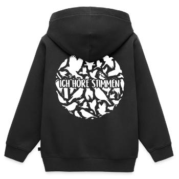 Vogelsilhouetten Vogelstimmen - Kinder Premium Organic Zip Hoodie - Schwarz - Hinten - AI Model Kid Male (0cm)
