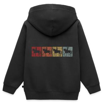 Dressurreiten Dressurreiter Reiten Reiter Pferd - Kinder Premium Organic Zip Hoodie - Schwarz - Hinten - AI Model Kid Male (0cm)