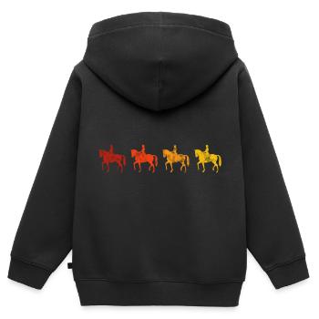Dressur Dressurreiten Dressurreiter Reiten Pferd - Kinder Premium Organic Zip Hoodie - Schwarz - Hinten - AI Model Kid Male (0cm)