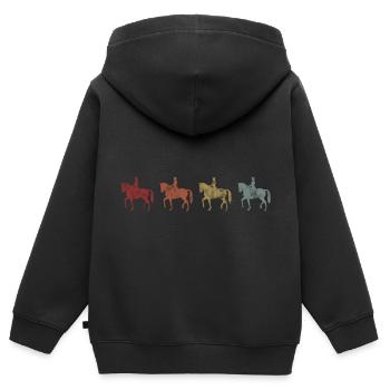 Dressur Dressurreiten Dressurreiter Reiten Pferd - Kinder Premium Organic Zip Hoodie - Schwarz - Hinten - AI Model Kid Male (0cm)