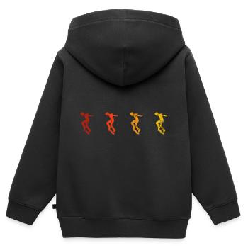 Skateboarder Skateboard Skater Skate Skateing - Sweat Premium à capuche zippé enfant bio - noir - Dos - AI Model Kid Male (0cm)