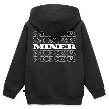 Bergmann, Erzgräber, Minenarbeiter, Rockhound-Extraktor - Kinder Premium Organic Zip Hoodie - Schwarz - Hinten - AI Model Kid Male (0cm)