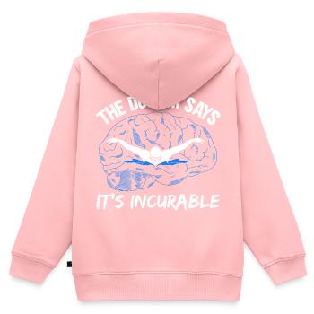 Nageurs Compétition Natation Eau Cadeau - Sweat Premium à capuche zippé enfant bio - rose - Dos - AI Model Kid Female (0cm)