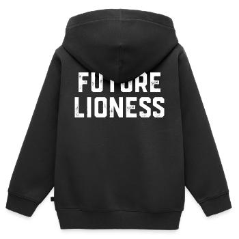Zukünftige Löwin - Kinder Premium Organic Zip Hoodie - Schwarz - Hinten - AI Model Kid Male (0cm)