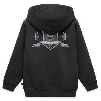 Logo Braves Strong Girly - Kinder Premium Organic Zip Hoodie - Schwarz - Hinten - AI Model Kid Male (0cm)