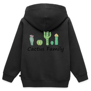 Cactus family - Kinder Premium Organic Zip Hoodie - Schwarz - Hinten - AI Model Kid Male (0cm)