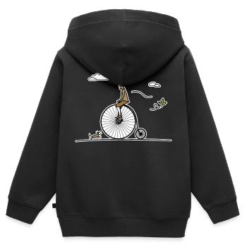 Antikes Fahrrad - Kinder Premium Organic Zip Hoodie - Schwarz - Hinten - AI Model Kid Male (0cm)