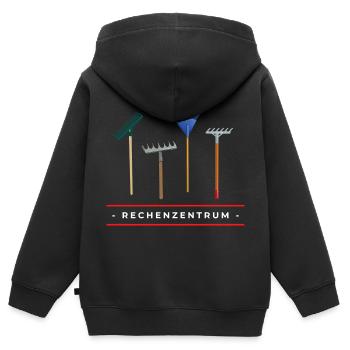 Rechenzentrum - Zentrum der Rechen. Nerd. Lustig. - Kinder Premium Organic Zip Hoodie - Schwarz - Hinten - AI Model Kid Male (0cm)