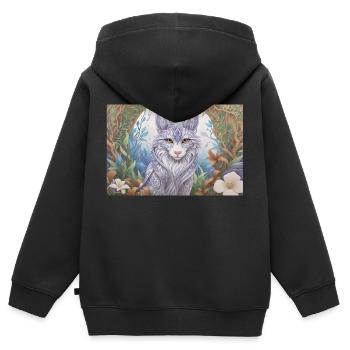 Mystisches Tier 17 - Kinder Premium Organic Zip Hoodie - Schwarz - Hinten - AI Model Kid Male (0cm)