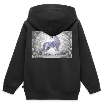 Mystisches Tier 15 - Kinder Premium Organic Zip Hoodie - Schwarz - Hinten - AI Model Kid Male (0cm)