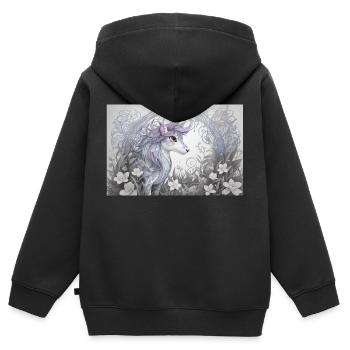 Mystisches Tier 16 - Kinder Premium Organic Zip Hoodie - Schwarz - Hinten - AI Model Kid Male (0cm)