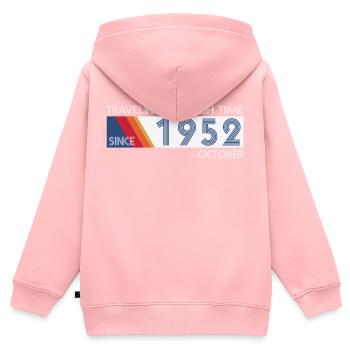 Funny Zeitreise Geburtstags Design October 1952 - Kinder Premium Organic Zip Hoodie - Rosa - Hinten - AI Model Kid Female (0cm)