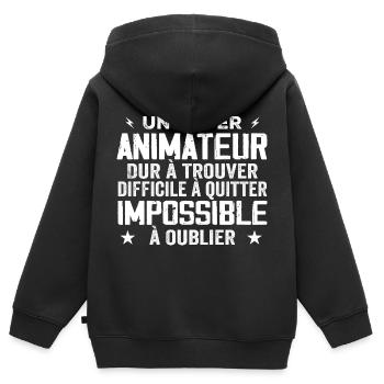 Super Entertainer - Kinder Premium Organic Zip Hoodie - Schwarz - Hinten - AI Model Kid Male (0cm)