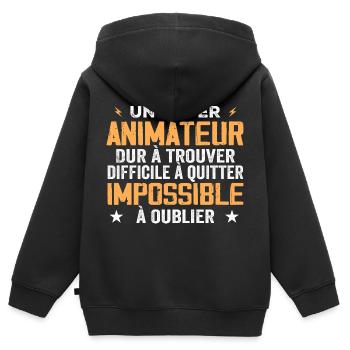 Super Entertainer - Kinder Premium Organic Zip Hoodie - Schwarz - Hinten - AI Model Kid Male (0cm)