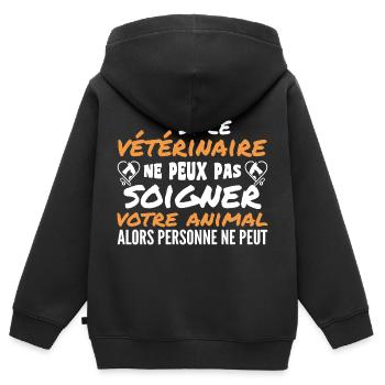 Tierarzt Geschenk Humor - Kinder Premium Organic Zip Hoodie - Schwarz - Hinten - AI Model Kid Male (0cm)