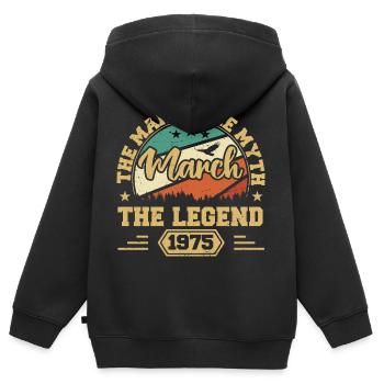 Mars 1975 Jubilé 1975 Marche des légendes - Sweat Premium à capuche zippé enfant bio - noir - Dos - AI Model Kid Male (0cm)