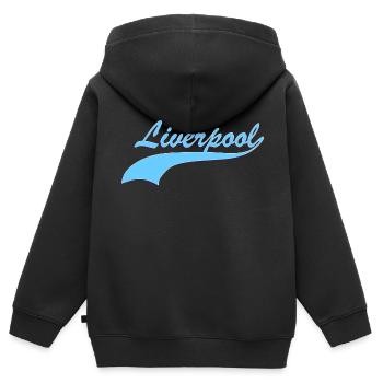 Liverpool - Kinder Premium Organic Zip Hoodie - Schwarz - Hinten - AI Model Kid Male (0cm)