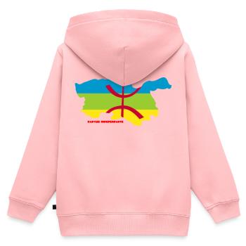 KABYLIE INDÉPENDANTE - Sweat Premium à capuche zippé enfant bio - rose - Dos - AI Model Kid Female (0cm)