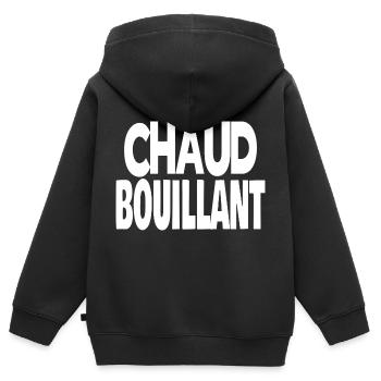 chaud bouillant - Sweat Premium à capuche zippé enfant bio - noir - Dos - AI Model Kid Male (0cm)