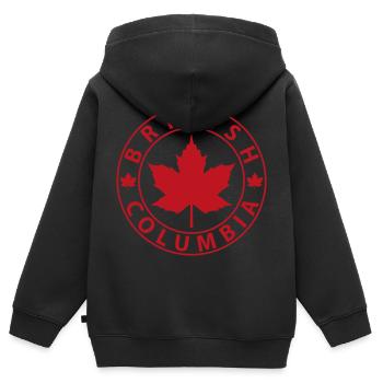 Colombie-Britannique - Sweat Premium à capuche zippé enfant bio - noir - Dos - AI Model Kid Male (0cm)