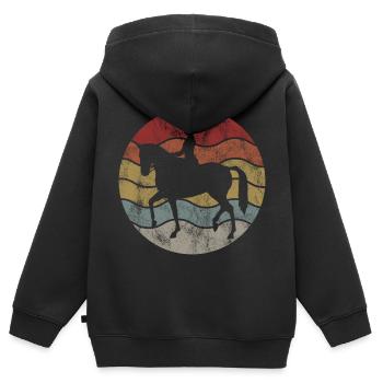 Dressurreiten Dressurreiter Reiten Reiter Pferd - Kinder Premium Organic Zip Hoodie - Schwarz - Hinten - AI Model Kid Male (0cm)