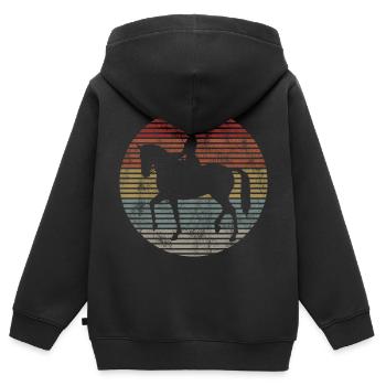 Dressurreiten Dressurreiter Reiten Reiter Pferd - Kinder Premium Organic Zip Hoodie - Schwarz - Hinten - AI Model Kid Male (0cm)