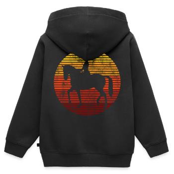 Dressur Dressurreiten Dressurreiter Reiten Pferd - Kinder Premium Organic Zip Hoodie - Schwarz - Hinten - AI Model Kid Male (0cm)