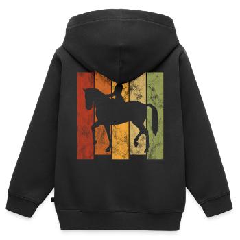 Dressur Dressurreiten Dressurreiter Reiten Pferd - Kinder Premium Organic Zip Hoodie - Schwarz - Hinten - AI Model Kid Male (0cm)