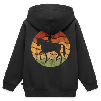Dressur Dressurreiten Dressurreiter Reiten Pferd - Kinder Premium Organic Zip Hoodie - Schwarz - Hinten - AI Model Kid Male (0cm)