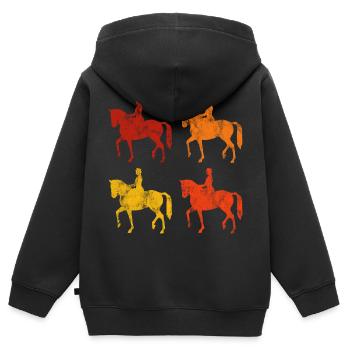 Dressur Dressurreiten Dressurreiter Reiten Pferd - Kinder Premium Organic Zip Hoodie - Schwarz - Hinten - AI Model Kid Male (0cm)