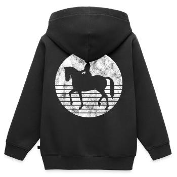 Dressur Dressurreiten Dressurreiter Reiten Pferd - Kinder Premium Organic Zip Hoodie - Schwarz - Hinten - AI Model Kid Male (0cm)