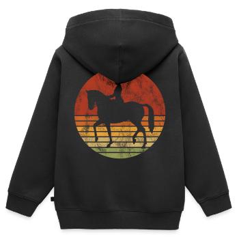 Dressur Dressurreiten Dressurreiter Reiten Pferd - Kinder Premium Organic Zip Hoodie - Schwarz - Hinten - AI Model Kid Male (0cm)