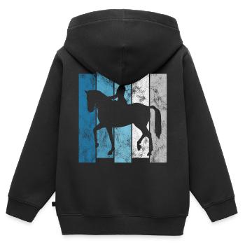 Dressur Dressurreiten Dressurreiter Reiten Pferd - Kinder Premium Organic Zip Hoodie - Schwarz - Hinten - AI Model Kid Male (0cm)