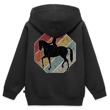 Dressur Dressurreiten Dressurreiter Reiten Pferd - Kinder Premium Organic Zip Hoodie - Schwarz - Hinten - AI Model Kid Male (0cm)