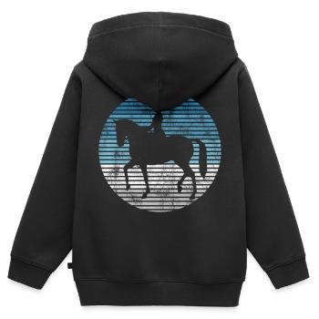 Dressur Dressurreiten Dressurreiter Reiten Pferd - Kinder Premium Organic Zip Hoodie - Schwarz - Hinten - AI Model Kid Male (0cm)