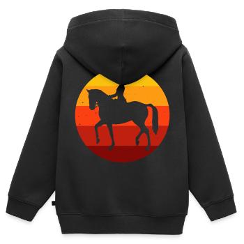 Dressur Dressurreiten Dressurreiter Reiten Pferd - Kinder Premium Organic Zip Hoodie - Schwarz - Hinten - AI Model Kid Male (0cm)