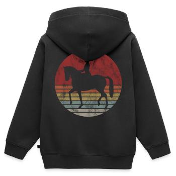 Dressur Dressurreiten Dressurreiter Reiten Pferd - Kinder Premium Organic Zip Hoodie - Schwarz - Hinten - AI Model Kid Male (0cm)